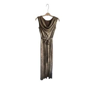 Connected Apparel gold pantsuit 6P NWT evening wear jumper jumpsuit